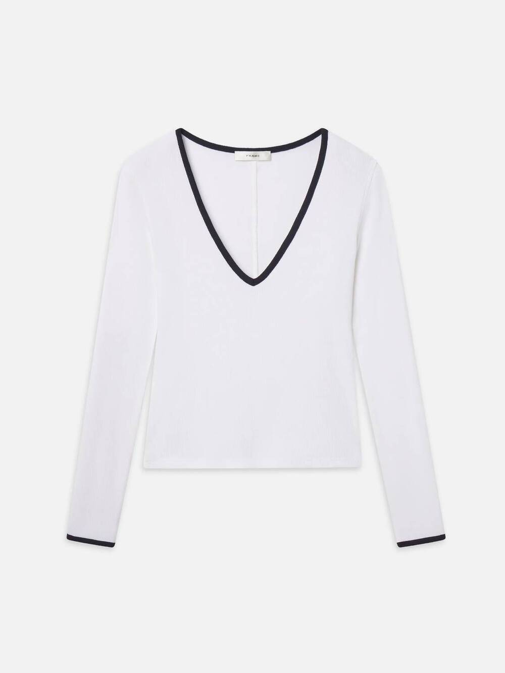 NEW FRAME women's the sporty v neck top in white